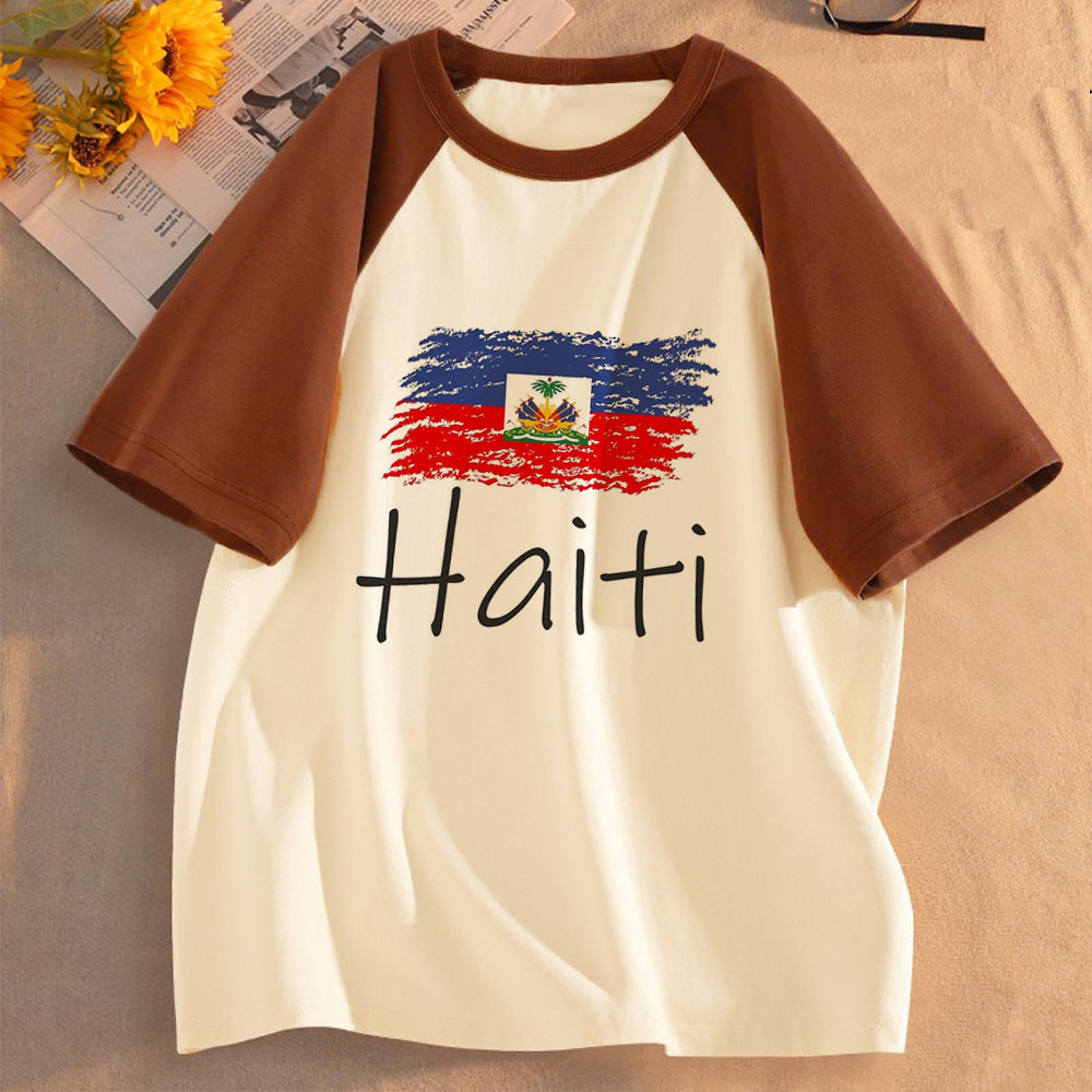 Women Fashion 80S - Camiseta de Haití para mujer, estilo