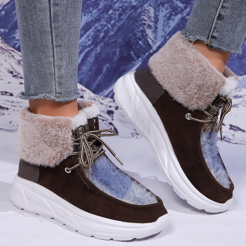 Women'S Fashion Hiking Boots - Botas de nieve con cordones de