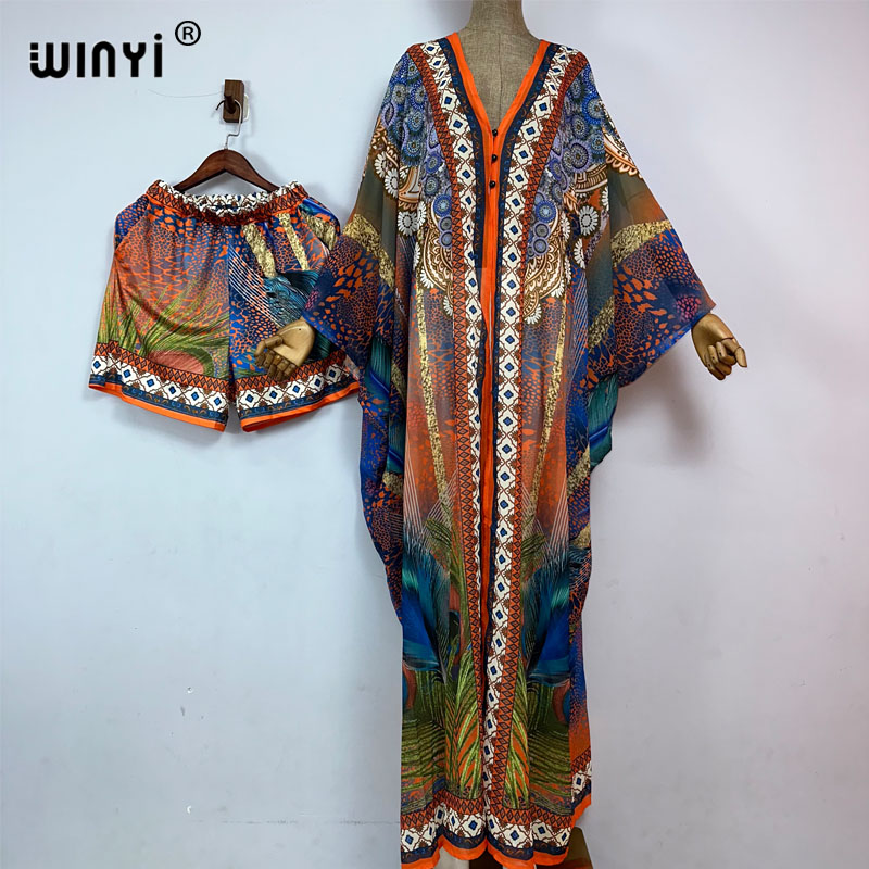 Women'S Fashion Kimono - WINYI-kimono de verano para mujer, conjunto