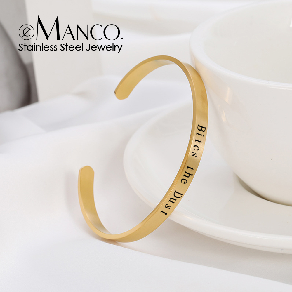 Women Fashion Quotes - EManco Brazalete de Acero Inoxidable Color