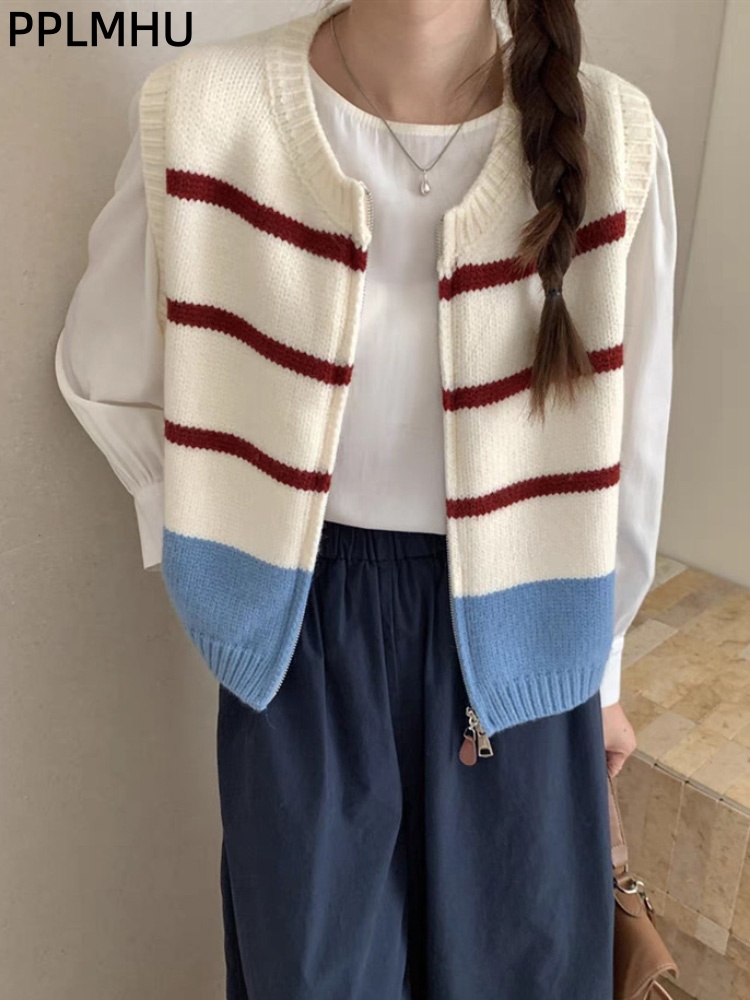 Women'S Fashion Gilet - Cárdigan de punto con cremallera a