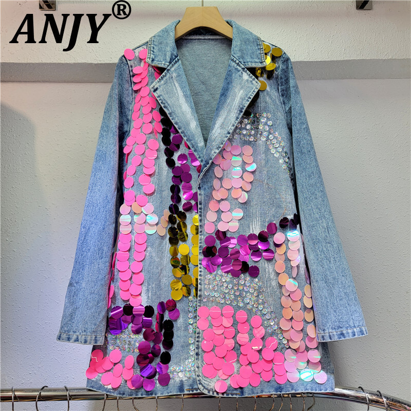 Women'S Fashion Denim Jacket - ANJY otoño nuevas mujeres Ins ropa