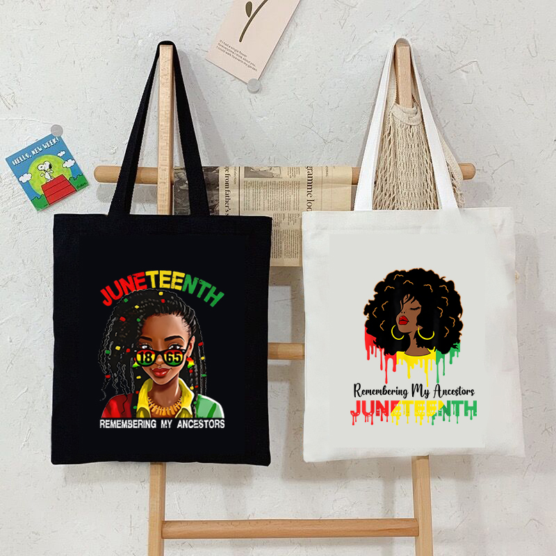 Women Fashion History - Juneteenth-Bolso de mano de lona con
