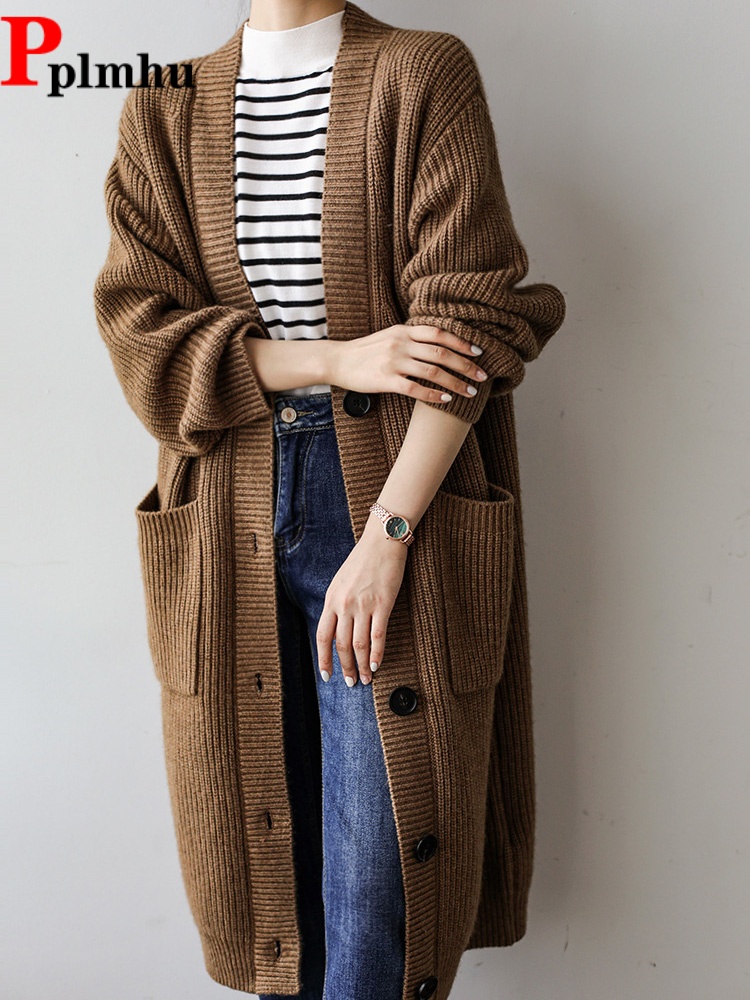 Women'S Fashion Gilet - Cárdigan largo de punto holgado con