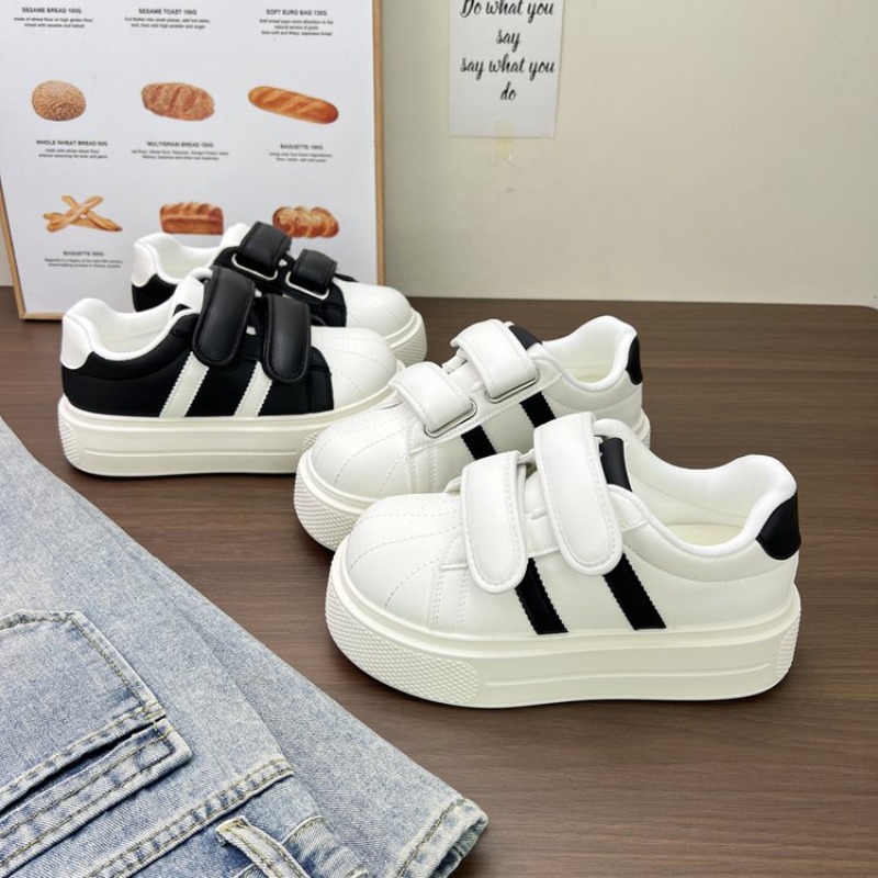 Women'S Fashion Velcro Sneakers - Zapatillas de plataforma con punta de