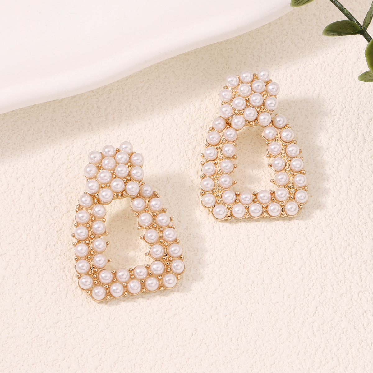 Women'S Fashion E Commerce - Pendientes de moda con perlas geométricas,
