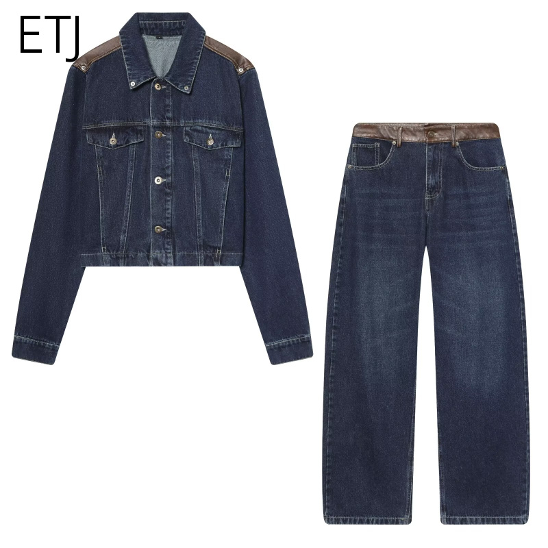 Women'S Fashion Denim Jacket - Conjunto de Chaqueta y Jeans de