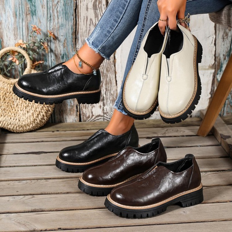 Women'S Fashion Shoes - Zapatos de Mujer Estilo Británico Retro,