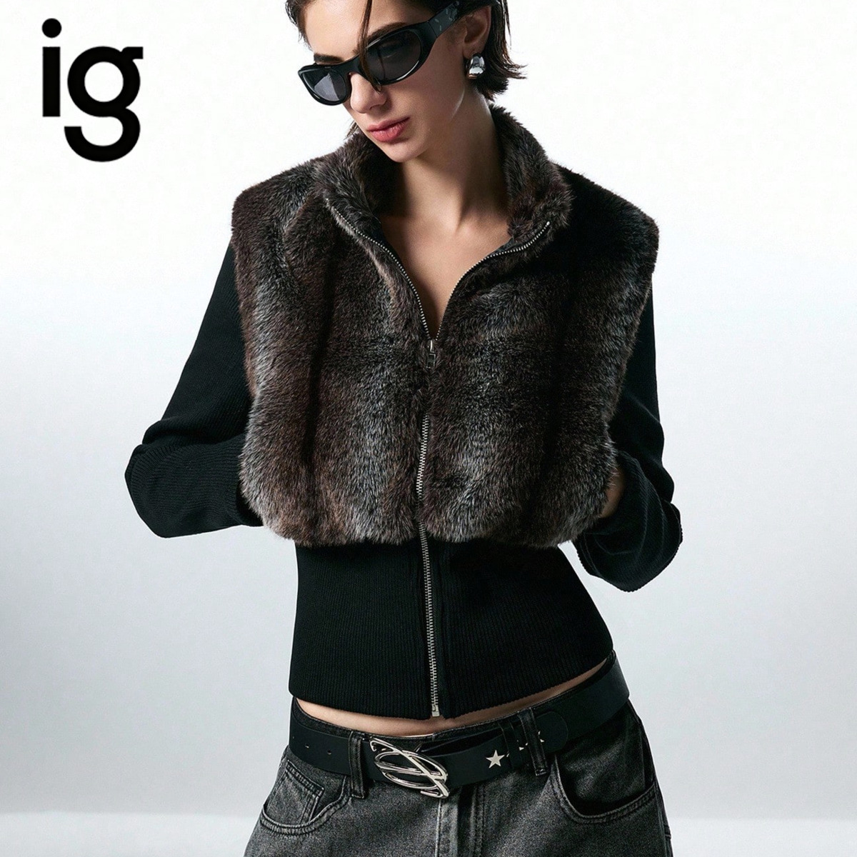 Women'S Fashion Gilet - Chaleco corto sin mangas con cremallera