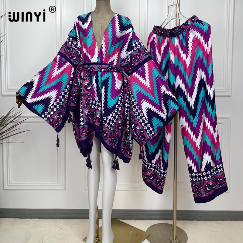 Women'S Fashion Kimono - WINYI-traje de dos piezas para mujer,