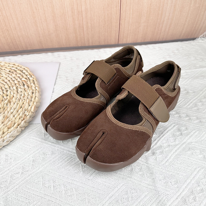 Women'S Fashion Velcro Sneakers - Zapatillas de Mujer con Punta Dividida,