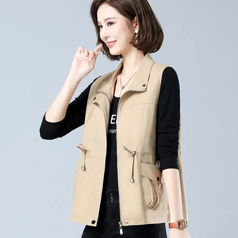 Women'S Fashion Gilet - Chaleco ligero para mujer con cuello