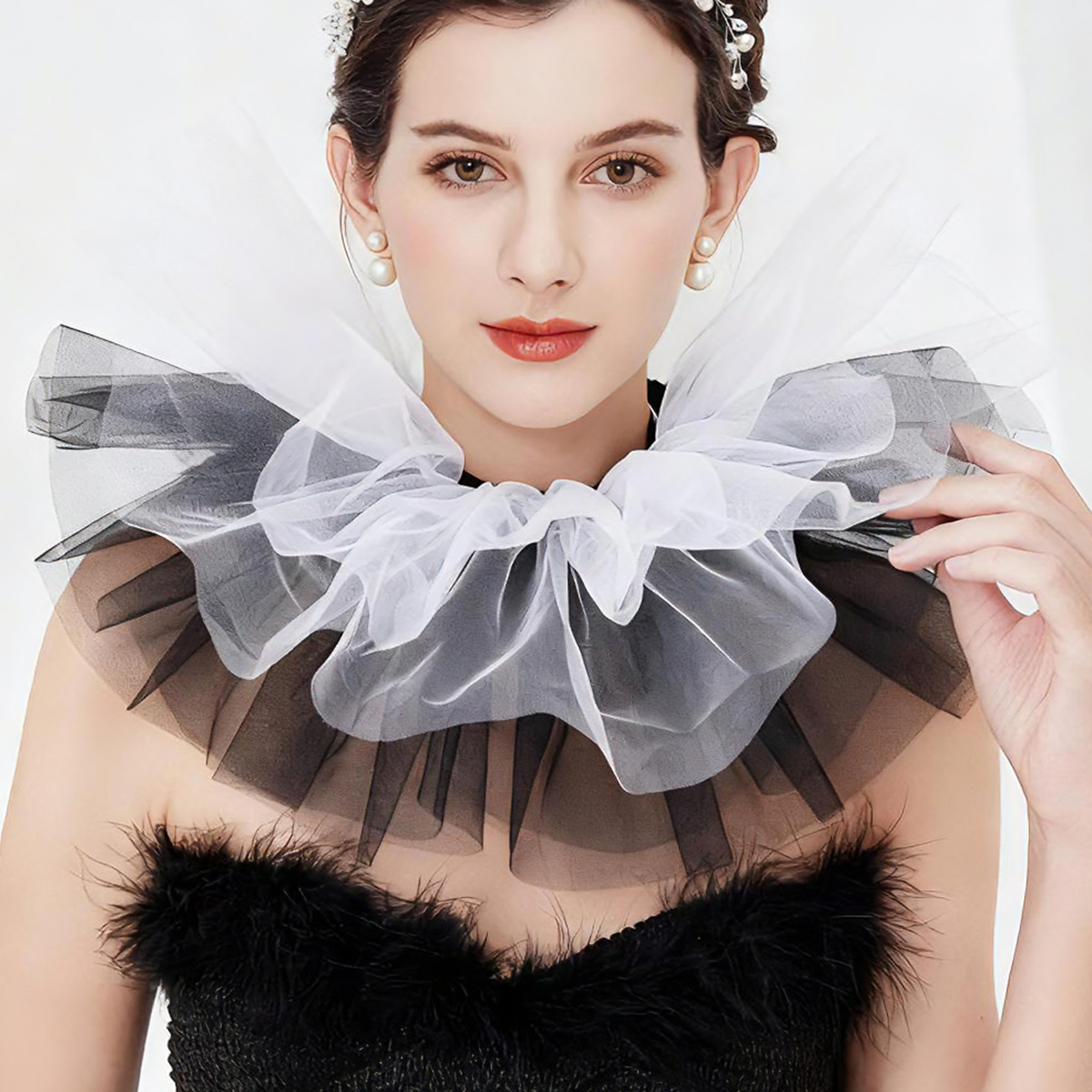 Collar con volantes de tul par - Women'S Fashion Victorian reseña y precio