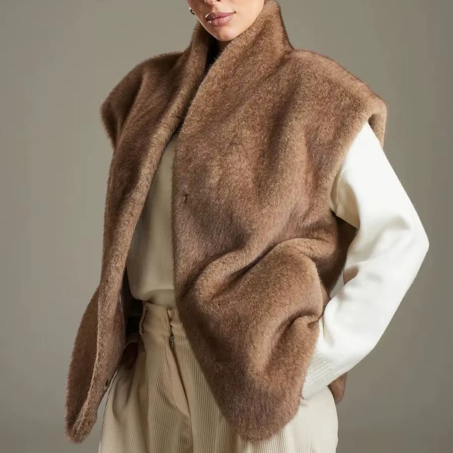 Chaleco de Pelo Sintético sin  - Women'S Fashion Gilet reseña y precio