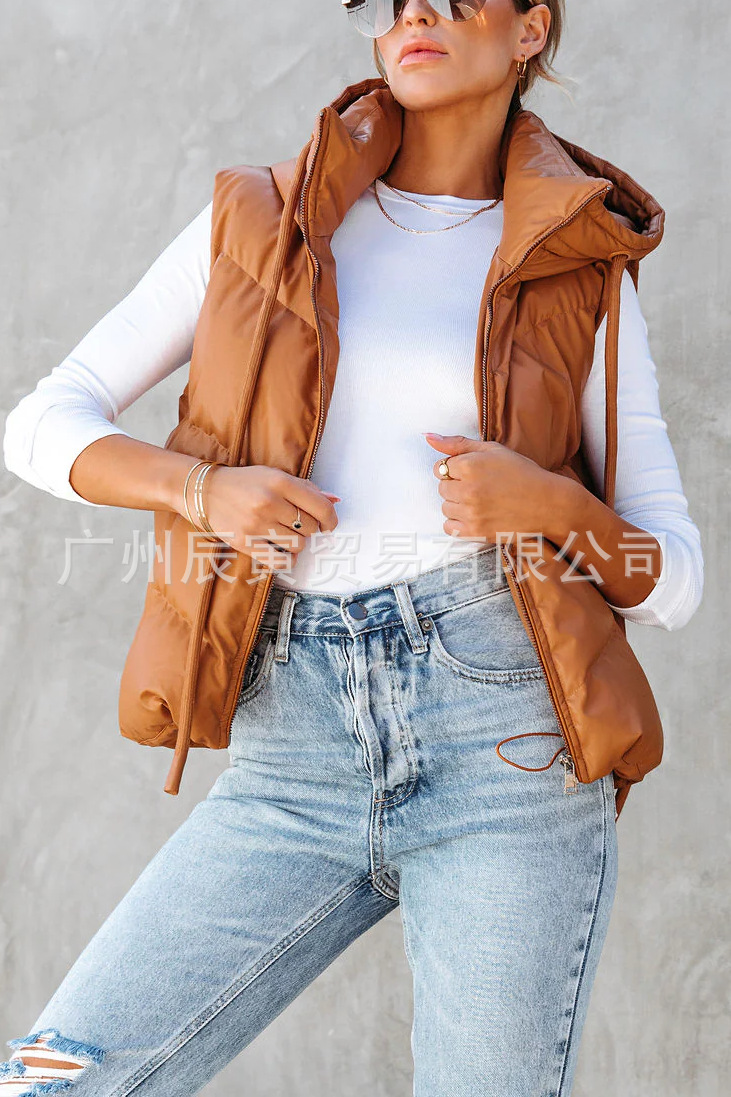Chaleco Acolchado con Capucha  - Women'S Fashion Gilet reseña y precio