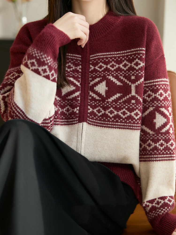 Cárdigan de punto jacquard vin - Women'S Fashion Gilet reseña y precio
