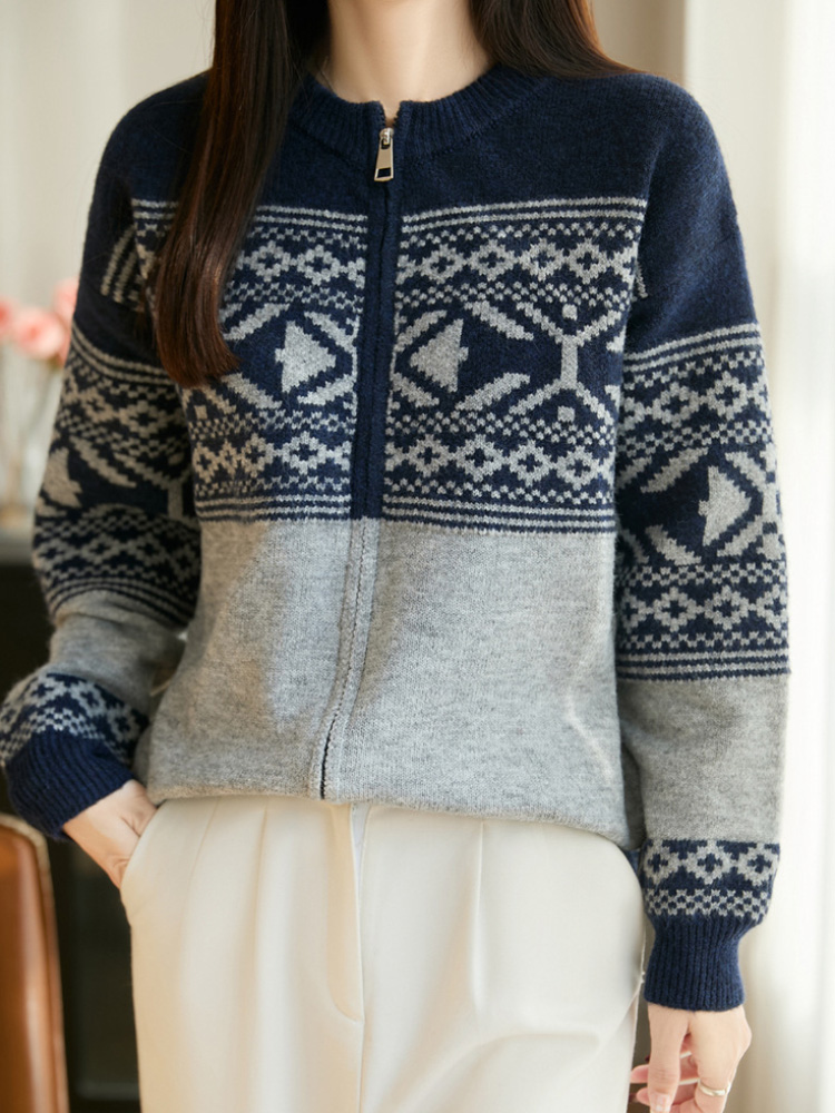 Cárdigan de punto jacquard vin - Women'S Fashion Gilet reseña y precio