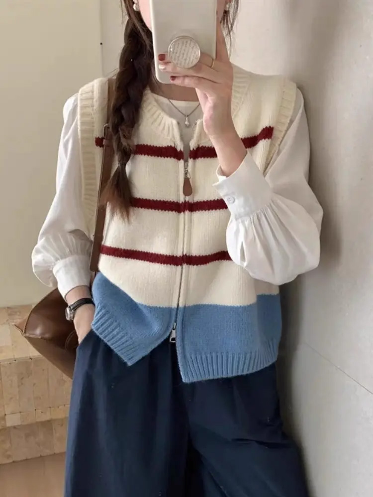 Cárdigan de punto con cremalle - Women'S Fashion Gilet reseña y precio
