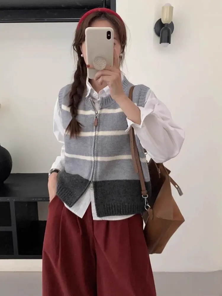 Cárdigan de punto con cremalle - Women'S Fashion Gilet reseña y precio