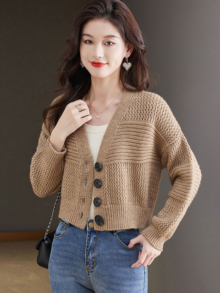Cárdigan de punto corto inform - Women'S Fashion Gilet reseña y precio