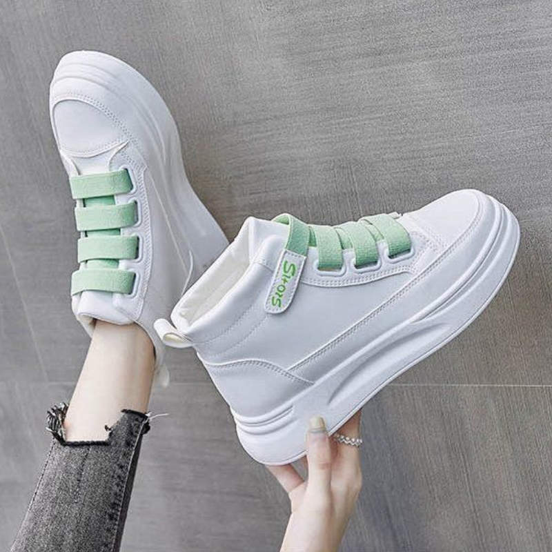 Zapatillas altas blancas para  - Women'S Fashion Velcro Sneakers reseña y precio