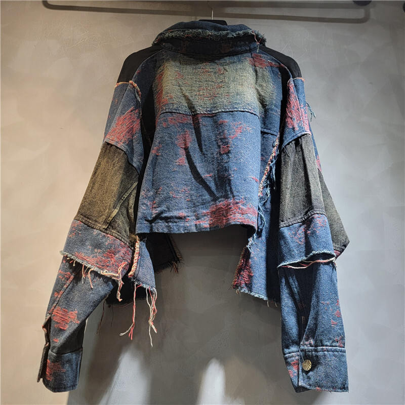 WTHT nueva moda mujer Patchwor - Women'S Fashion Denim Jacket reseña y precio