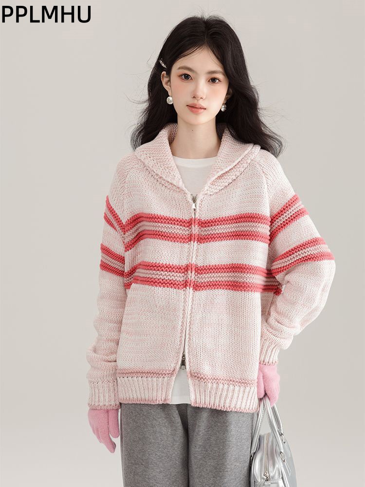 Cárdigan de punto a rayas con  - Women'S Fashion Gilet reseña y precio
