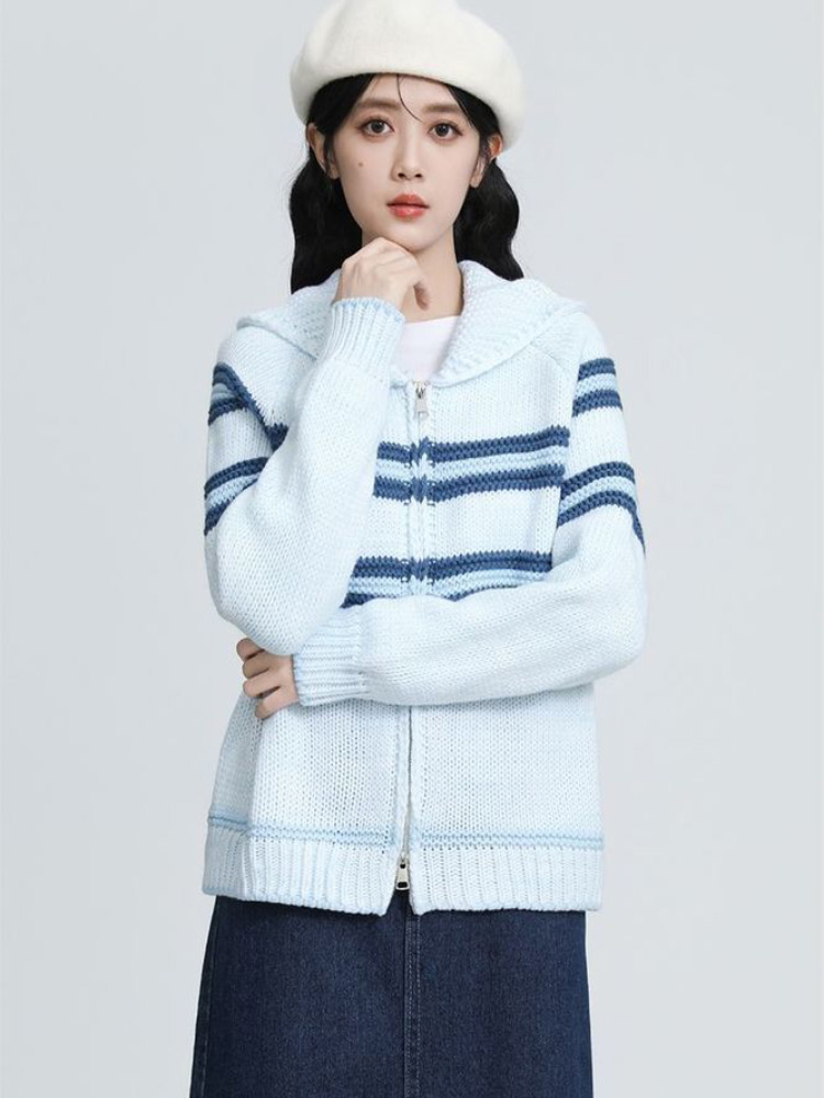 Cárdigan de punto a rayas con  - Women'S Fashion Gilet reseña y precio