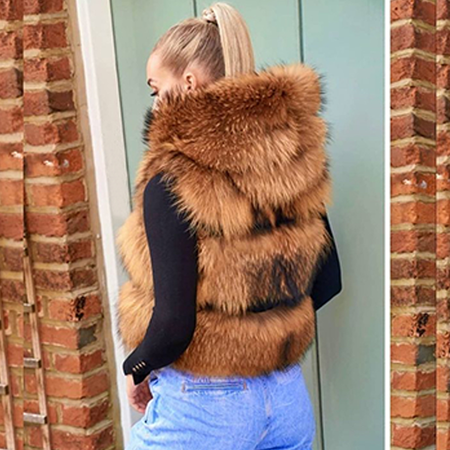 Chaleco de piel de mapache aut - Women'S Fashion Gilet reseña y precio