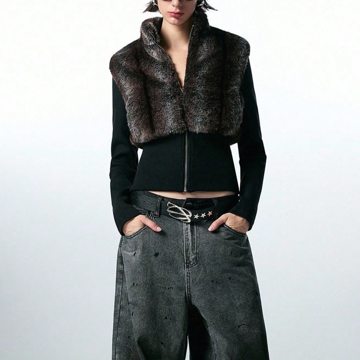 Chaleco corto sin mangas con c - Women'S Fashion Gilet reseña y precio