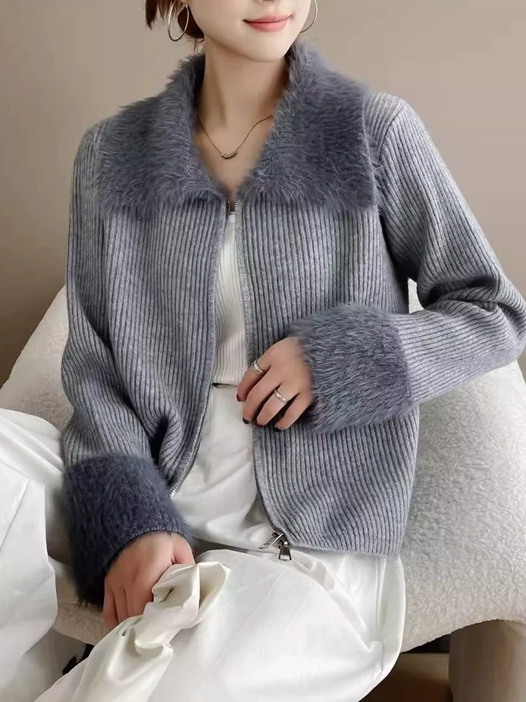Suéter de punto empalmado con  - Women'S Fashion Gilet reseña y precio