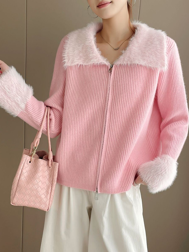 Suéter de punto empalmado con  - Women'S Fashion Gilet reseña y precio