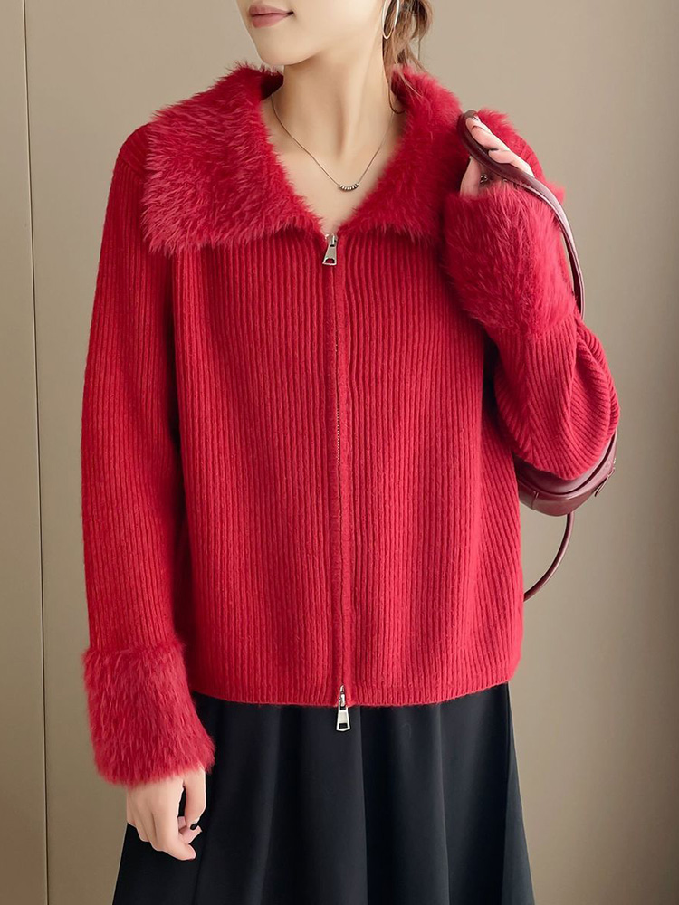 Suéter de punto empalmado con  - Women'S Fashion Gilet reseña y precio